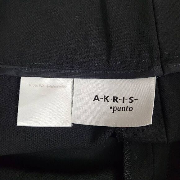 Akris Punto Black Wool Slacks Pants Sz US 10 Straight Leg Minimalist Career Work - Picture 3 of 9